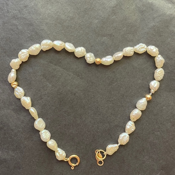 Other - 14k Gold + Rice Pearl Bracelet